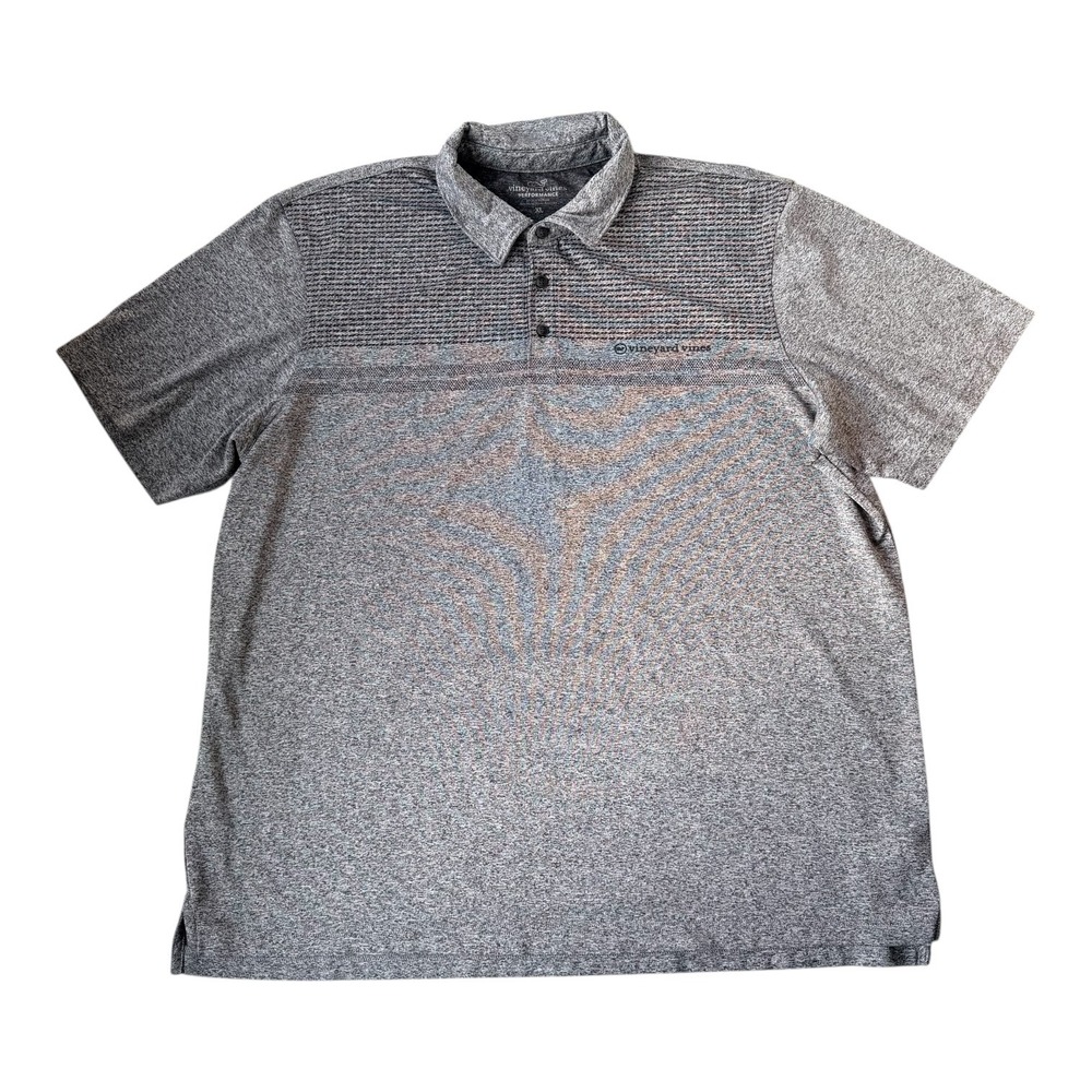 Vineyard Vines Men's Performance Polo Shirt XL Heather Gray Stretch Golf Minimal